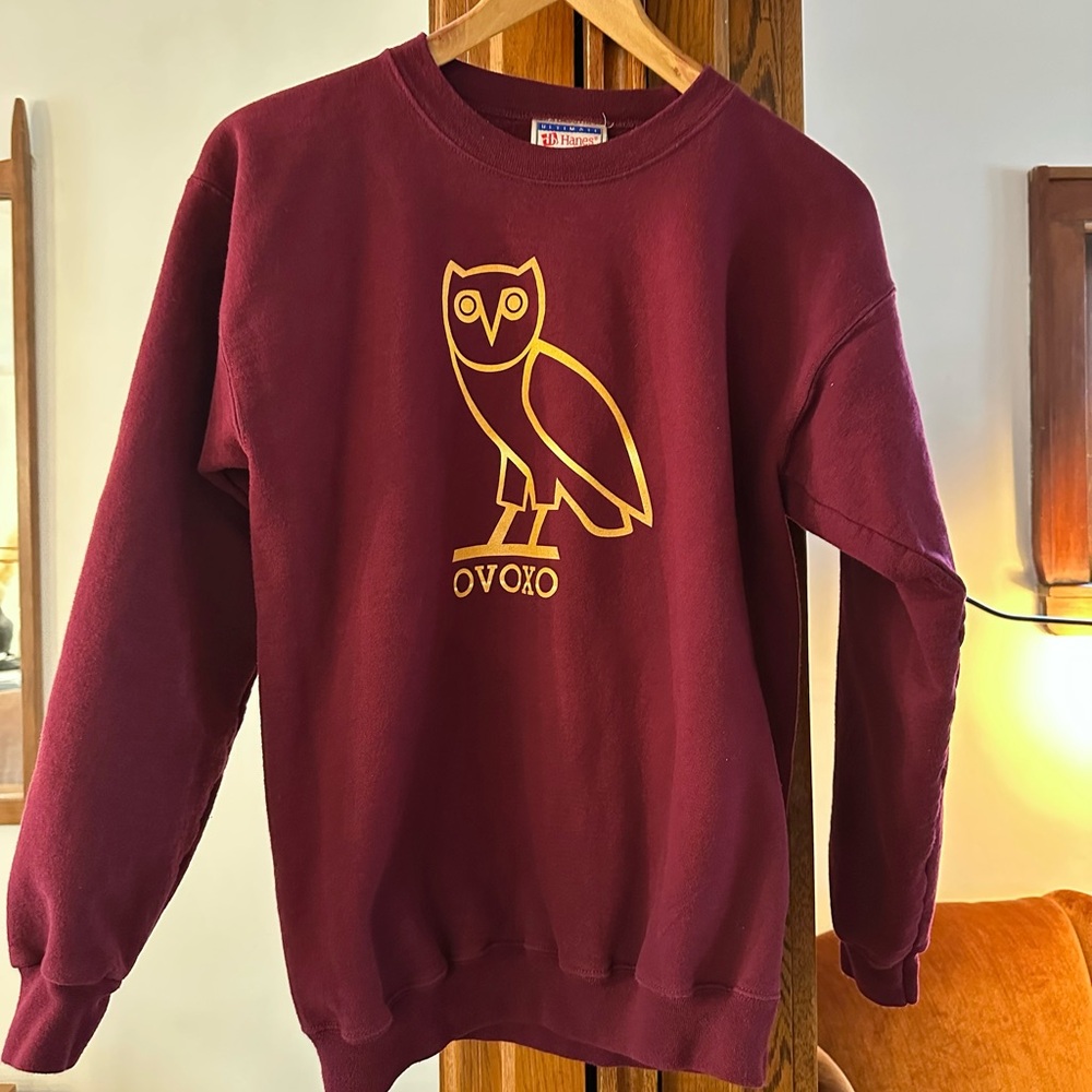 October’s Very Own (OVOXO) Crewneck Sweatshirt in Maroon